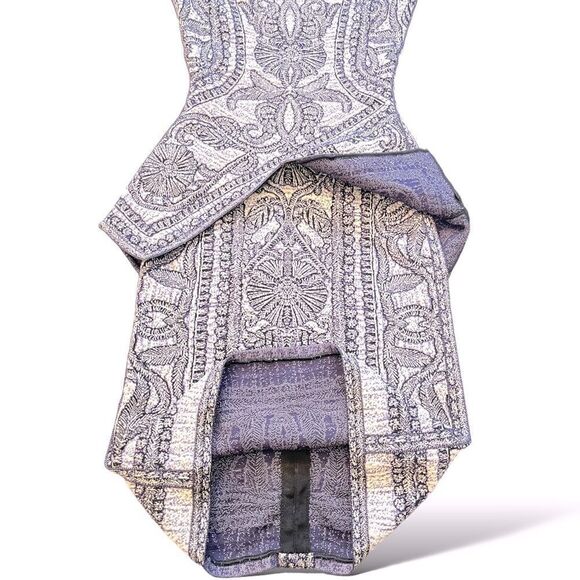 Herve Leger Blue/Violet Staci Floral Jacquard BodyCon Dress |Size: Small| - Picture 6 of 13